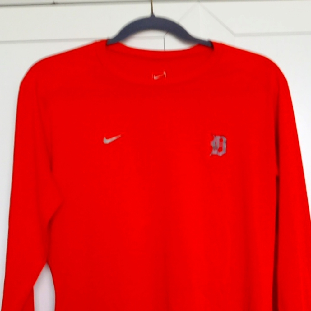 Nike Fit Dry Detroit Tigers Long Sleeve Shirt Size L  Orange